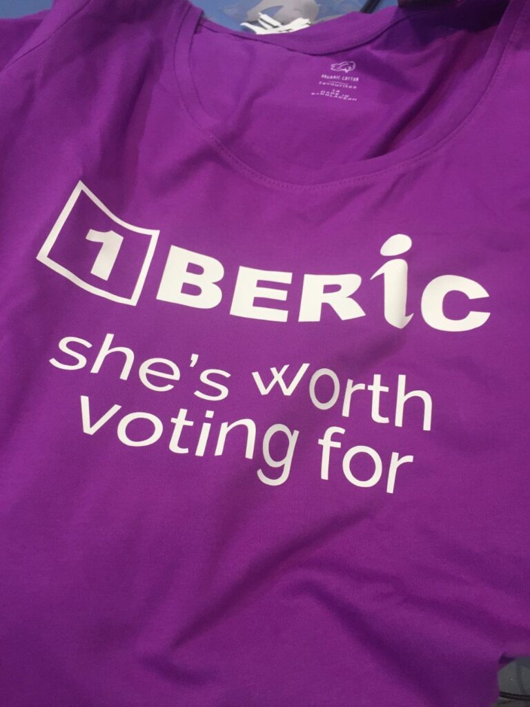 Campaign t-shirt: she's worth voting for