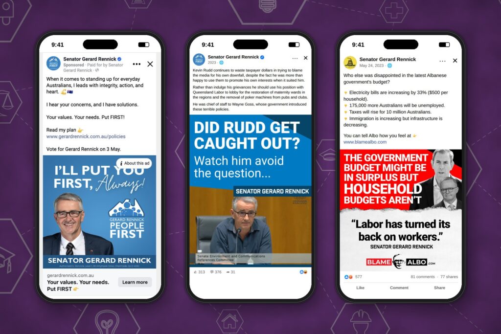 Senator Gerard Rennick: Facebook ads and posts