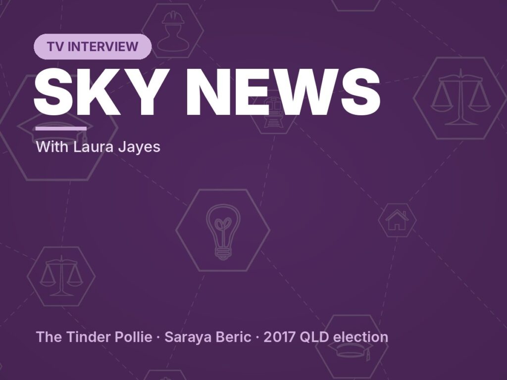 The Tinder Pollie: Saraya Beric interview with Sky News (Laura Jayes)